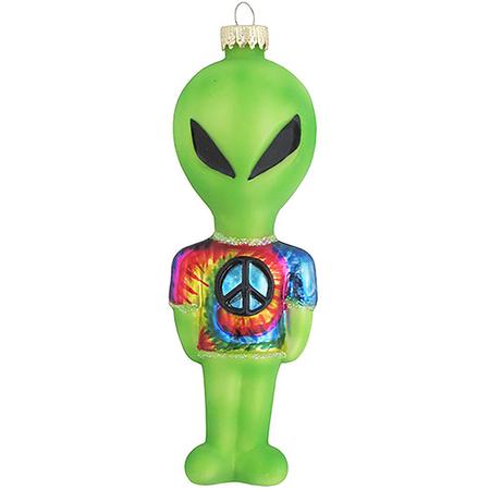 Alien with Tie Dye Shirt Ornament