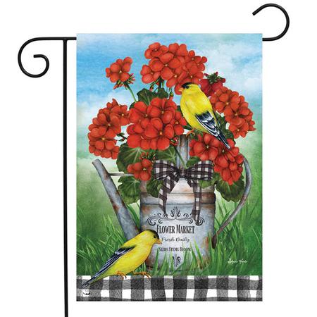 Geranium Watering Can Garden Flag