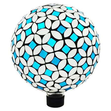 Turquoise & White Glass Globe 10