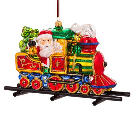 Locomotive Santa Snowman Ornament