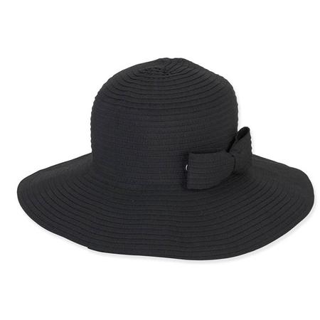 Foldable Hat w/Bow Black