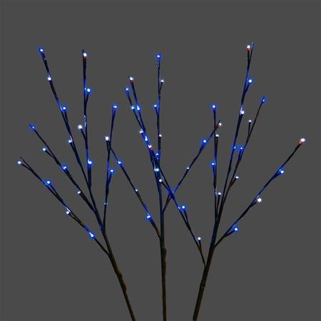 Twigs Set of 3 Blue/White LED