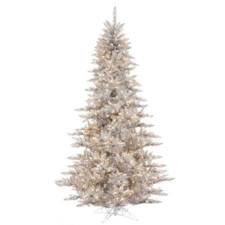 Tinsel Tree Silver - 5.5' - Warm White LED