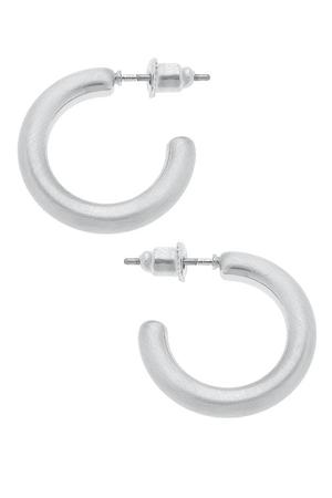 Celia Hoop Earrings in Satin Silver