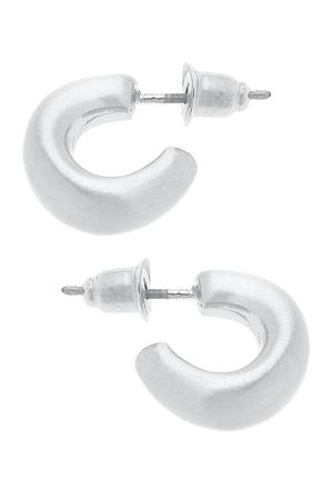 Alison Hoop Earrings in Satin Silver