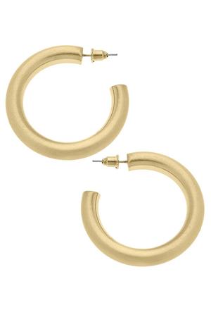 Arabella Hoop Earrings in Satin Gold