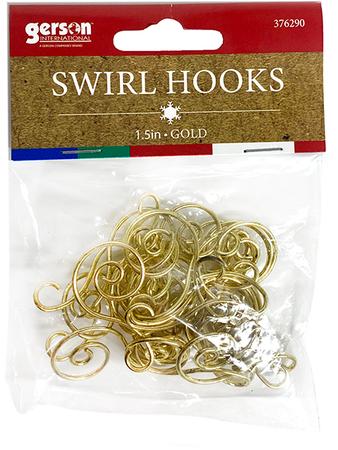 Swirl Hook Ornament Hangers - Gold